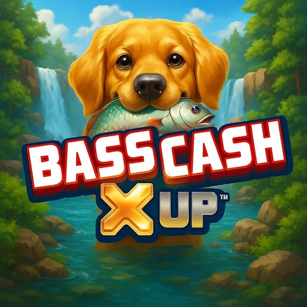 Bass Cash X UP logo – Slots by Alchemy Gaming at Leon Casino
