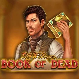 Slots logo of Book of Dead from Play’n GO at Leon Casino